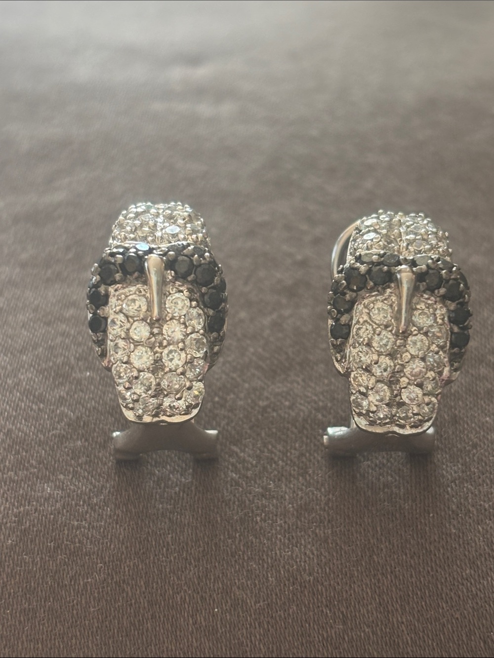 Belt Buckle Sterling and cz earrings.